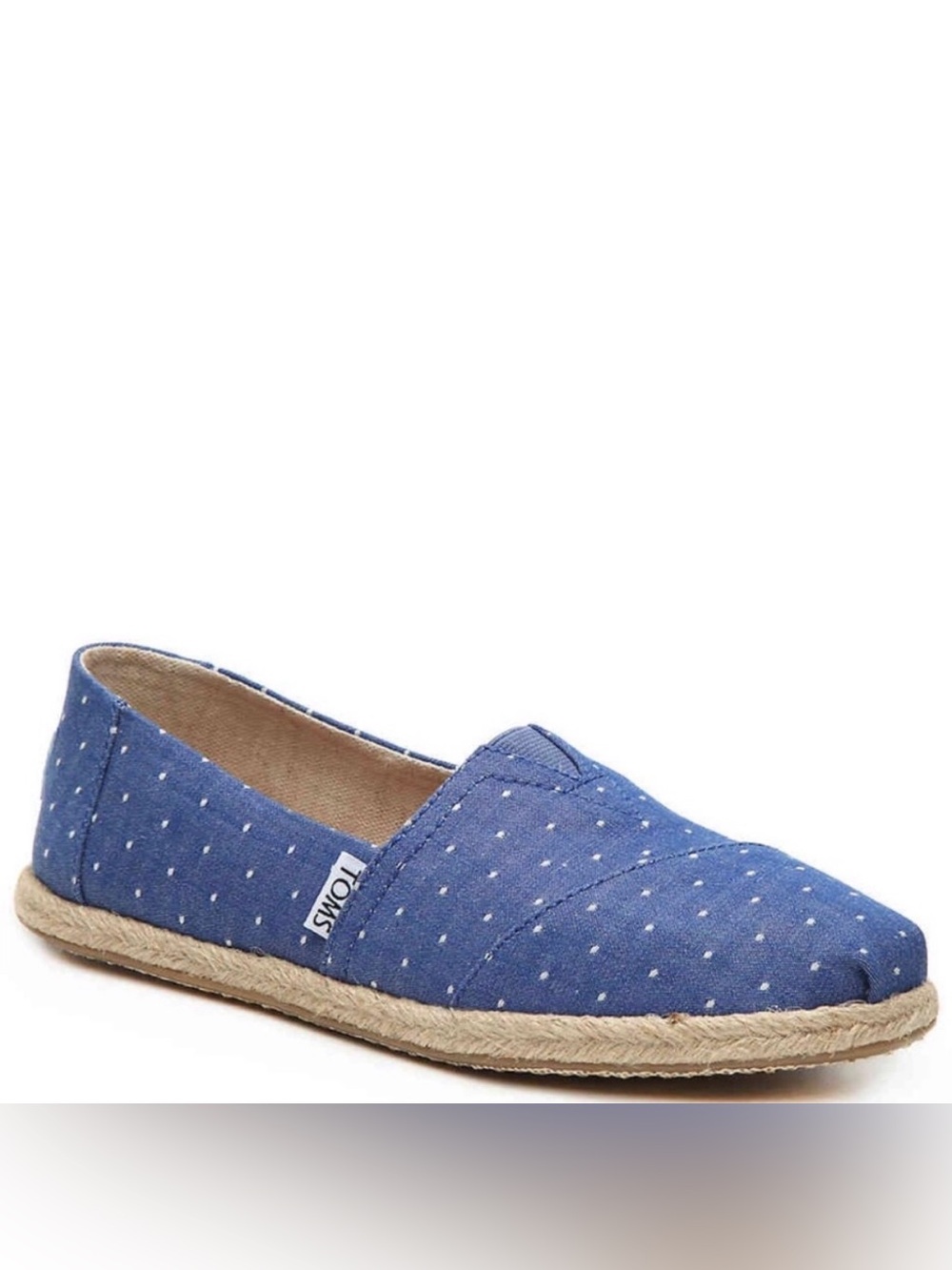 Tom’s Polka Dot Alpargata Flat Espadrille, Size 8 M